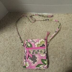 vera bradley crossbody green and pink bag